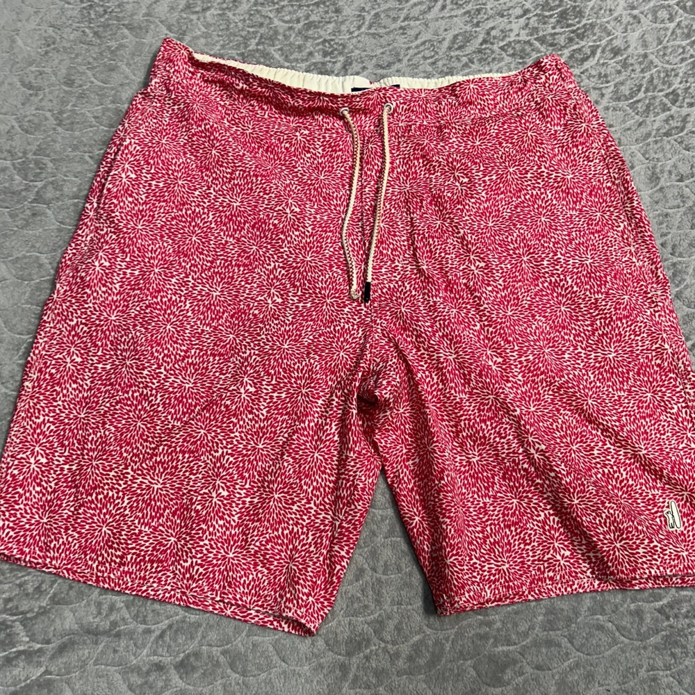 Johnnie O Mens Swim Trunks Shorts Pink Floral Dandelion‎ Print Size Medium